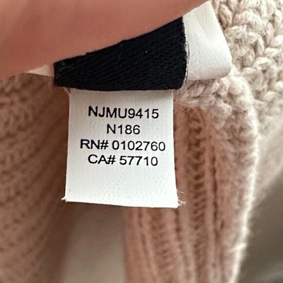 KATE SPADE Roll Neck Cotton Cashmere Sweater Oatmeal Cream {43} - Picture 6 of 6